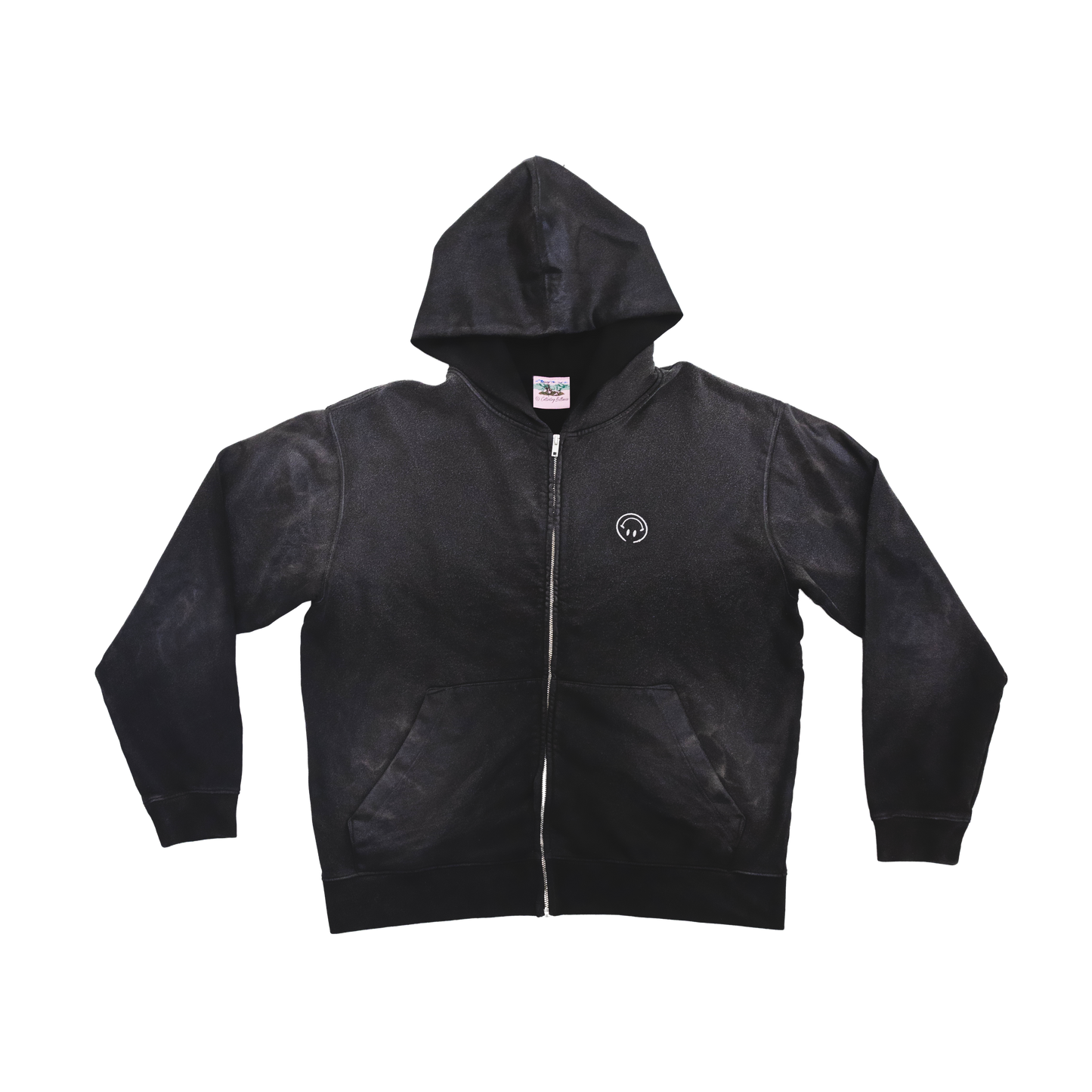 80 Miles West Black Zip Up Hoodie